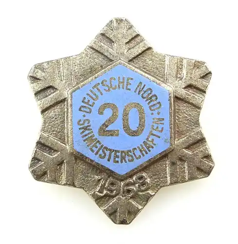 #e5639 Abzeichen Deutsche Nord Skimeisterschaften 20 1968 silberfarben