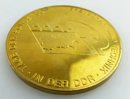 Medaille: goldfarben CCCP Tag der sowjetischen Wissenschaft, Technik DDR e1482