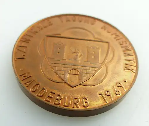 Medaille: bronzefarben DKB DDR 1.zentrale Tagung Numismatik Magdeburg 1969 e1479