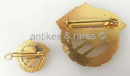 DDR Ehrennadel in Gold 3. Form mit Miniatur dazu