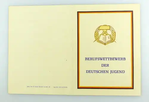 #e3405 Urkunde für Medaille in Bronze Deutsche Reichsbahn DDR 1965 verliehen