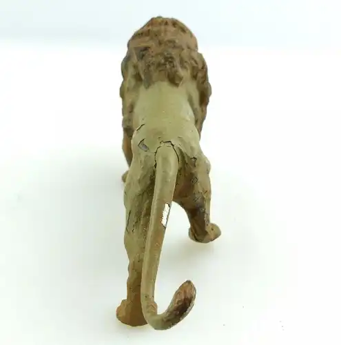 e9380 Lineol Löwe Antikspielzeug Tier Masse Figur wohl 50er Jahre