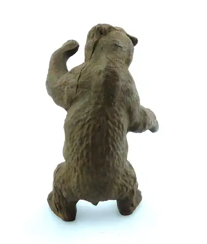E9377 Antikspielzeug Tier Masse Figur Lineol wohl 50er Jahre Bär Braunbär