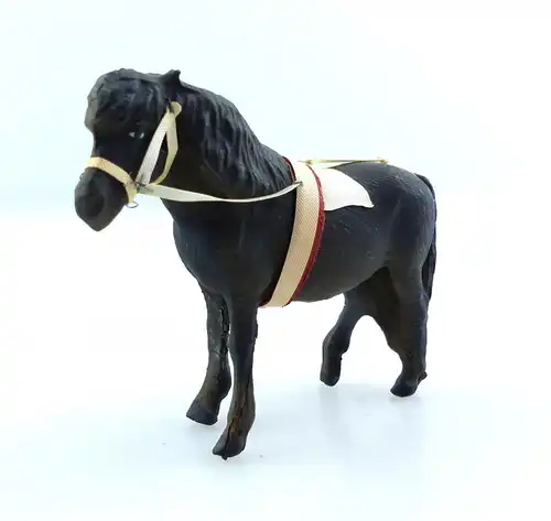 e9376 Antikspielzeug Tier Masse Figur Lineol wohl 50er Jahre Pony mit Zaumzeug