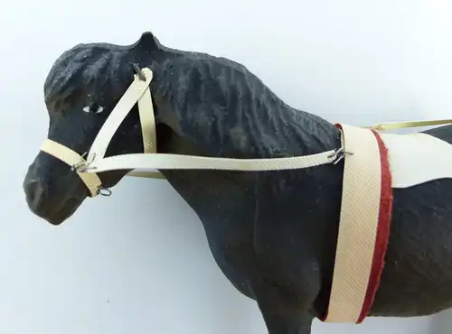 e9376 Antikspielzeug Tier Masse Figur Lineol wohl 50er Jahre Pony mit Zaumzeug