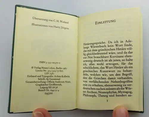 Minibuch: Lukian - Hetärengespräche Verlag Neues Leben Berlin e001