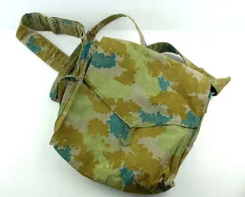 E9423 Alte DDR NVA Blumentarn Umhängetasche Flecktarn Gasmaskentasche 60er Jahre