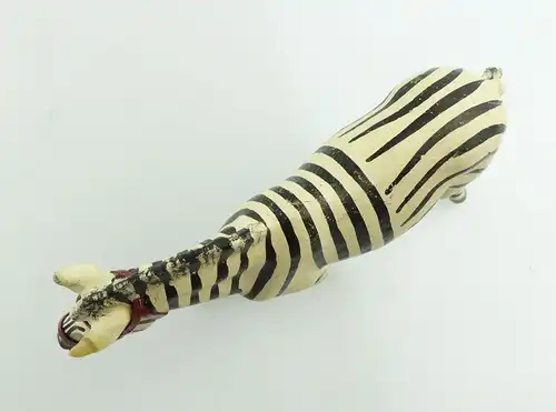 E9402 Altes Lineol Zebra wohl 50er Jahre mit Zaumzeug Lineol Tier Figur