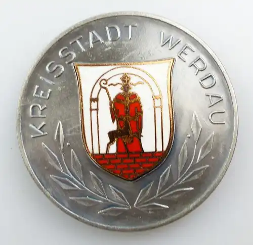 e9521 Ehrenpreis Medaille emailliert Kreisstadt Werdau
