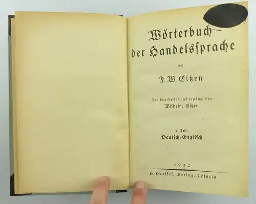 Buch: Wörterbuch der Handelssprache von 1922 e1233