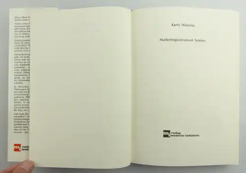 Buch: Marketinginstrument Telefon von Karin Heinrich e1230
