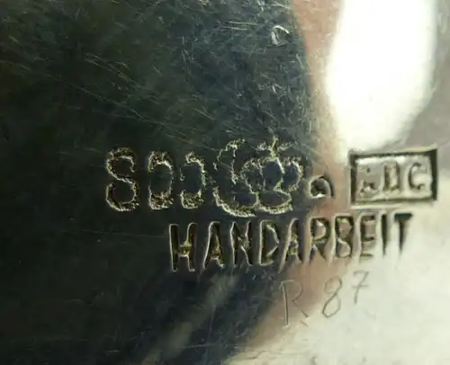 #e1998 Alter Sahnegießer /kleines Kännchen in 800er Silber Handarbeit ABC