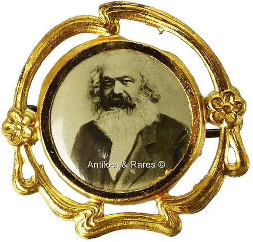 KPD - SPD patriotisches Sympathie Abzeichen Karl Marx ca. 1910 (013KPD)