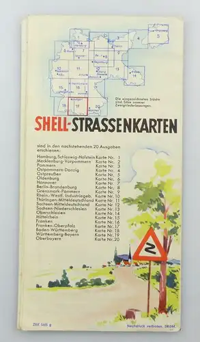E9617 Shell Straßenkarte Nummer 19 Württemberg Bayern