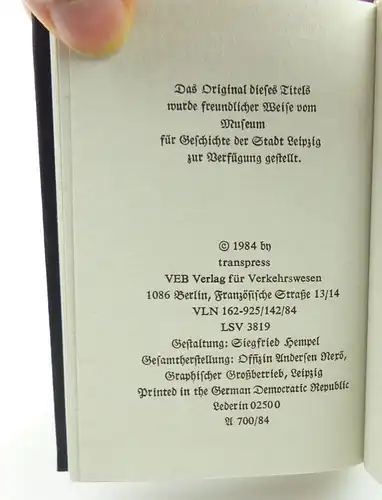 Minibuch Die Eröffnung der Leizig Dresdner Eisenbahn VEB Verlag Verkehsw r662