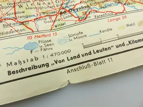 E9605 Alte Shell Straßenkarte Nummer 6 Oldenburg Oldenburger Bauernhaus