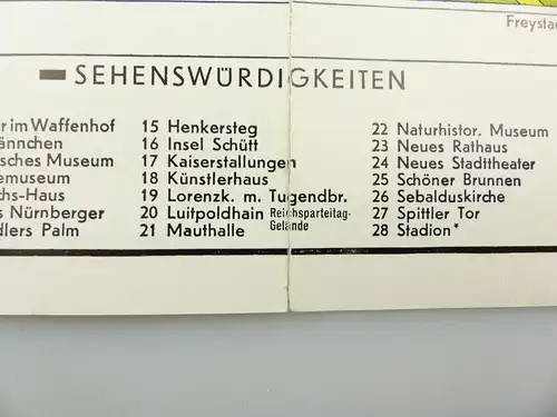 E9601 Alte Shell Stadtkarte Nummer 15 Nürnberg