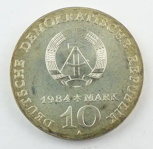 #e8657 DDR 10-Mark-Gedenkmünze von 1984 - Alfred Brehm - Marabu - A