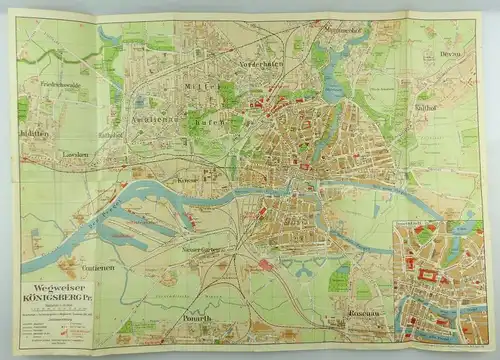 #e8538 Kurzer Wegweiser Königsberg Pr. Spirgatis Verkehrsamt Stadthaus Hansring