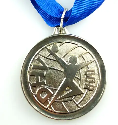 #e4164 DDR Medaille DHV Pokal 1984 im Hallen Handball silberfarben