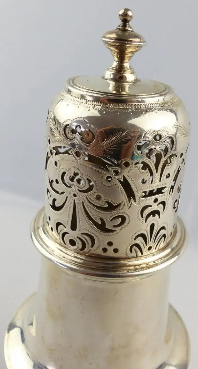 Englischer Zuckerstreuer in 925 Ag Silber aus London von 1898, norb848 1