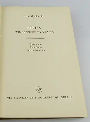 Buch: Berlin wie es weint und Lacht,Lied der Zeit Musikverlag 1968  /rebu002