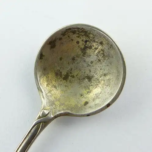 E9701 Zierlicher Salzlöffel aus 800 Silber von Wilkens Halbmond und Krone