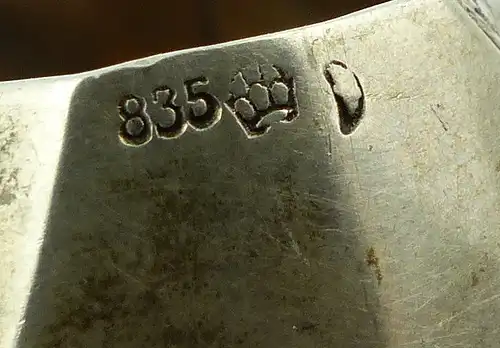 E9695 Ausgefallener Serviettenring aus 835 Silber mit Gravur Helga
