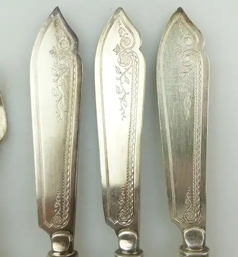 E9684 6 teiliges WMF Fischbesteck mit Augsburger Faden und Ziermonogramm H