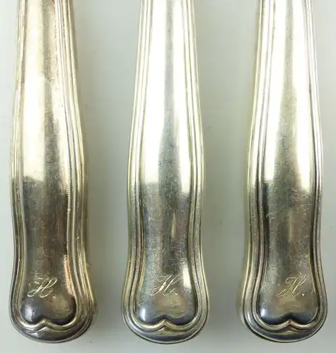 E9684 6 teiliges WMF Fischbesteck mit Augsburger Faden und Ziermonogramm H