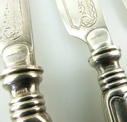 E9684 6 teiliges WMF Fischbesteck mit Augsburger Faden und Ziermonogramm H