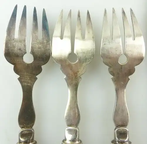 E9684 6 teiliges WMF Fischbesteck mit Augsburger Faden und Ziermonogramm H