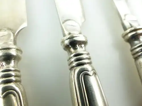 E9684 6 teiliges WMF Fischbesteck mit Augsburger Faden und Ziermonogramm H