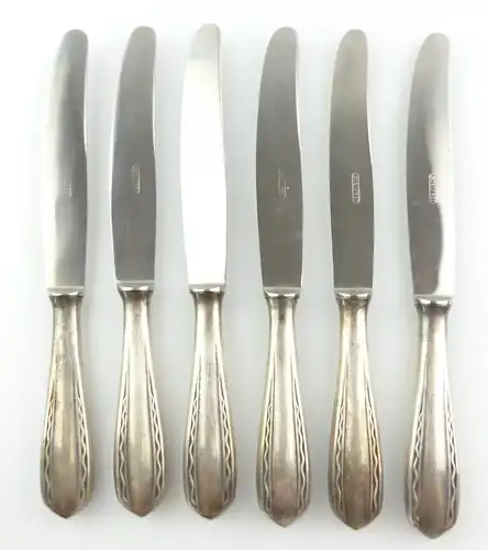 e9742 6 Messer mit versilberten Griffen 90 Silberauflage