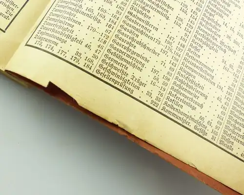 E9764 Altes Tabellenbuch für Metallgewerbe für Techniker und Werkmeister