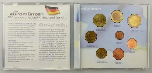 e9756 5x Kursmünzensatz Euro BRD 2002 1 Cent bis 2 Euo Deutschland  D F G J