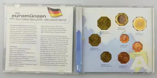 e9756 5x Kursmünzensatz Euro BRD 2002 1 Cent bis 2 Euo Deutschland  D F G J