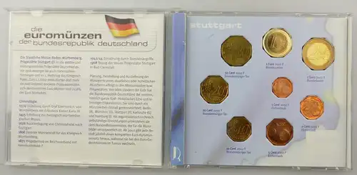 e9756 5x Kursmünzensatz Euro BRD 2002 1 Cent bis 2 Euo Deutschland  D F G J