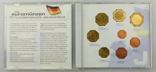e9756 5x Kursmünzensatz Euro BRD 2002 1 Cent bis 2 Euo Deutschland  D F G J