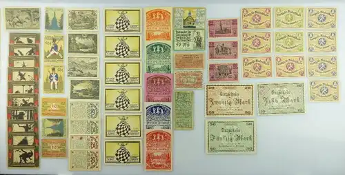 Verschiedene Serien Notgeld - 57 Scheine z.B. Freiburg, München etc. e1002