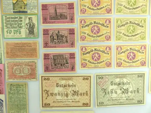 Verschiedene Serien Notgeld - 57 Scheine z.B. Freiburg, München etc. e1002