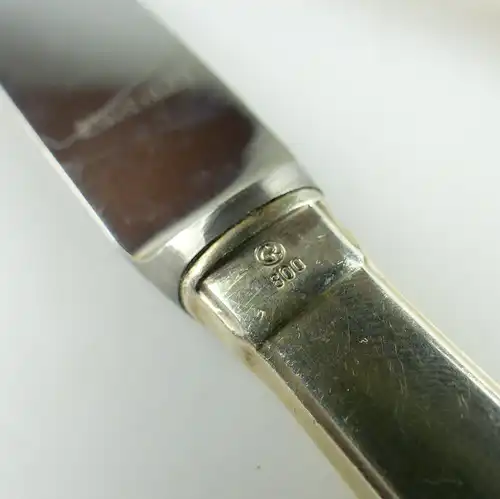 3 Bestecke aus massivem 800 (AG) Silber 3 Gabeln, 3 Messer e590