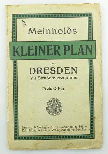 e9619 Kleiner Plan von Dresden mit Straßenverzeichnis Meinhold und Söhne