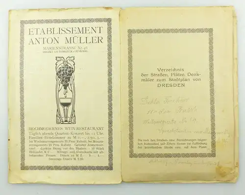 e9619 Kleiner Plan von Dresden mit Straßenverzeichnis Meinhold und Söhne