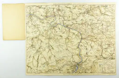 E9618 Meinhold Wanderkarte Elbsandstein Gebirge Maßstab 1:75000 kleine Ausgabe