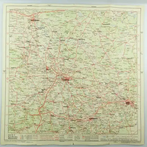 e9615 Shell Straßenkarte Nr 12 Meißen Sachsen Mitteldeutschland Reisedienst