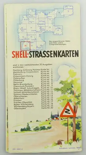 E9614 Alte Shell Straßenkarte Nummer 18 Baden Titisee