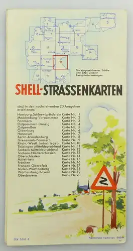 e9613 Alte Shell Straßenkarte Nummer 17 Oberpfalz Festspielhügel Bayreuth