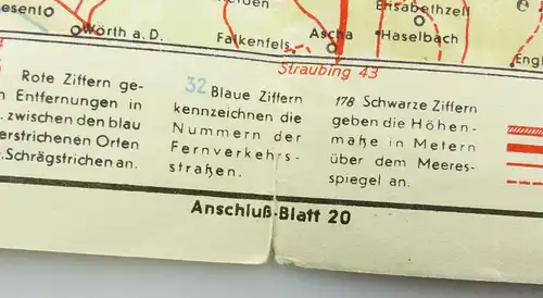 e9613 Alte Shell Straßenkarte Nummer 17 Oberpfalz Festspielhügel Bayreuth