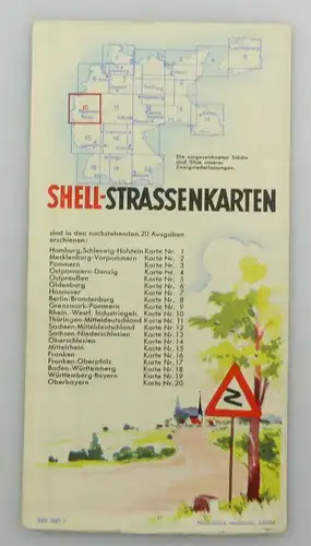 E9606 Alte Shell Straßenkarte Nummer 10 Rheinland Westfalen Industriegebiet